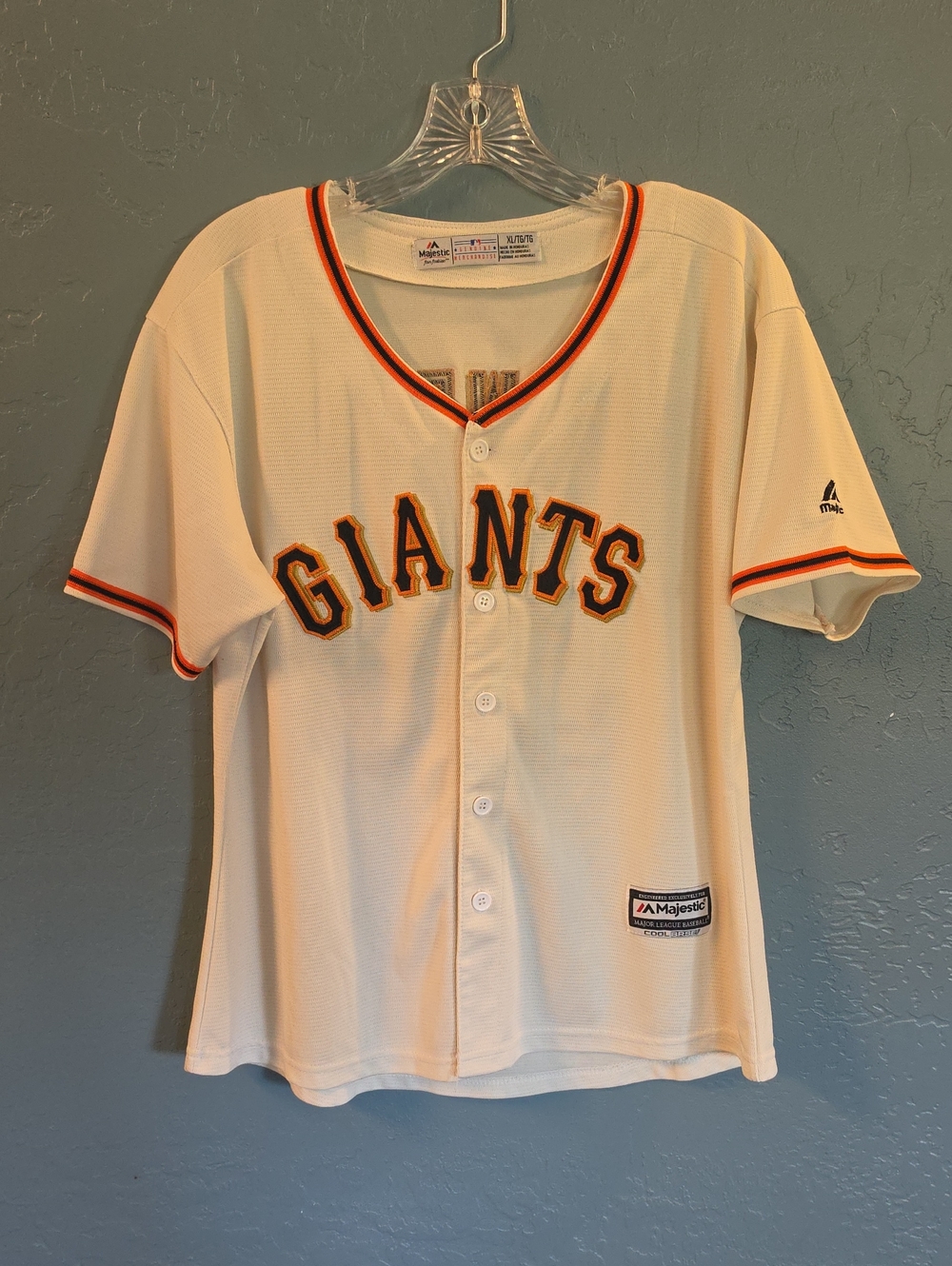 Majestic San Francisco Giants Cream Jersey with Black & Orange Trim